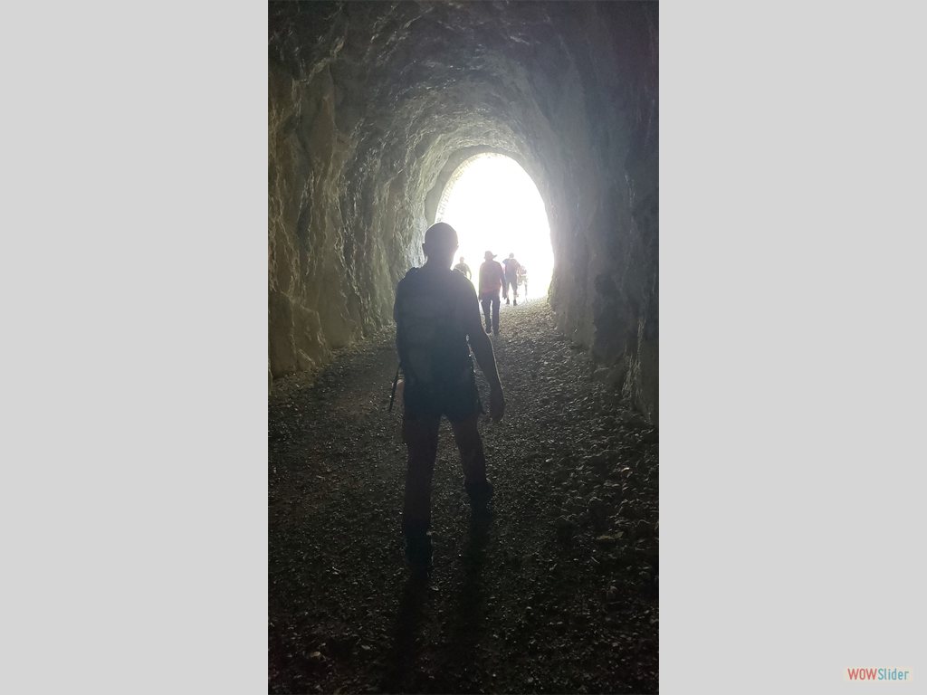 7- dans le tunnel de l'ancienne voie ferrée